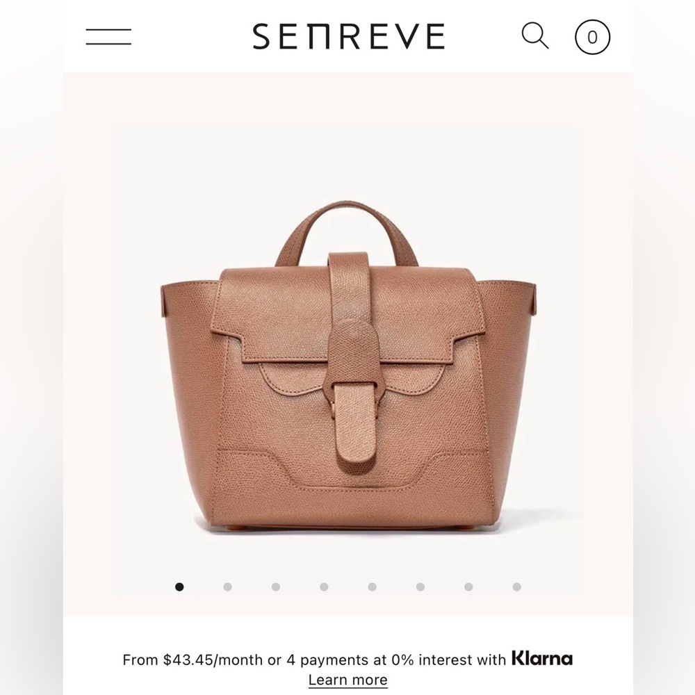 Senreve Mini Maestra Chestnut Tan Convertible Italian Leather Crossbody Backpack - Picture 12 of 14
